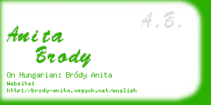 anita brody business card
